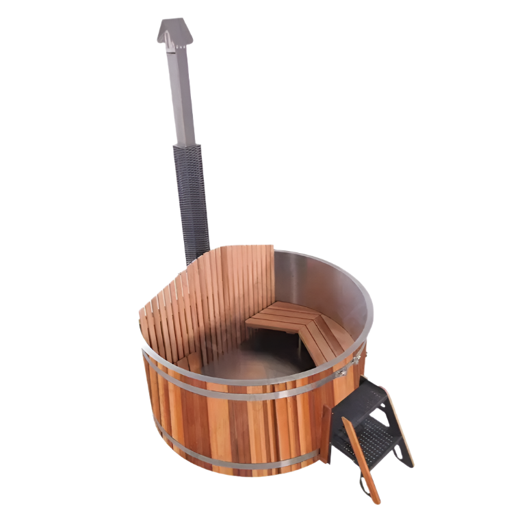 Dual Heating Wood Fired Hot Tub – Canadian Red Cedar